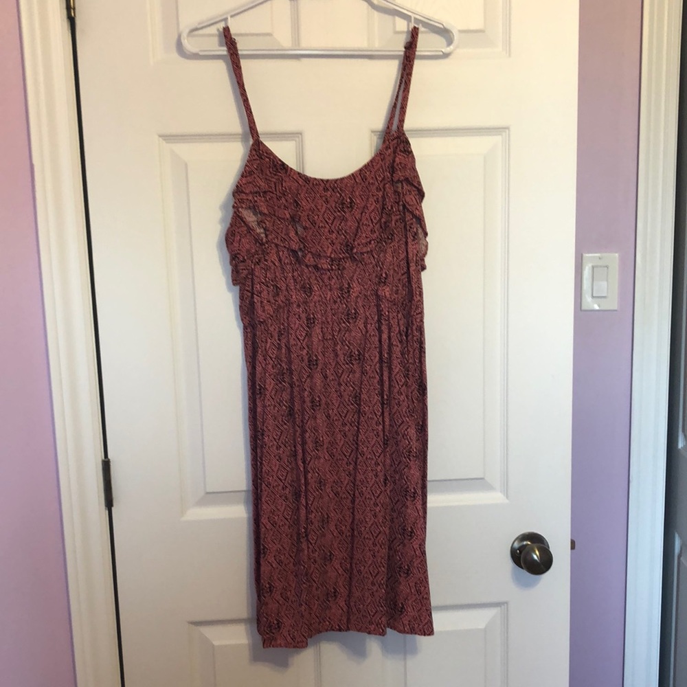 Forever 21 pink/black print sundress